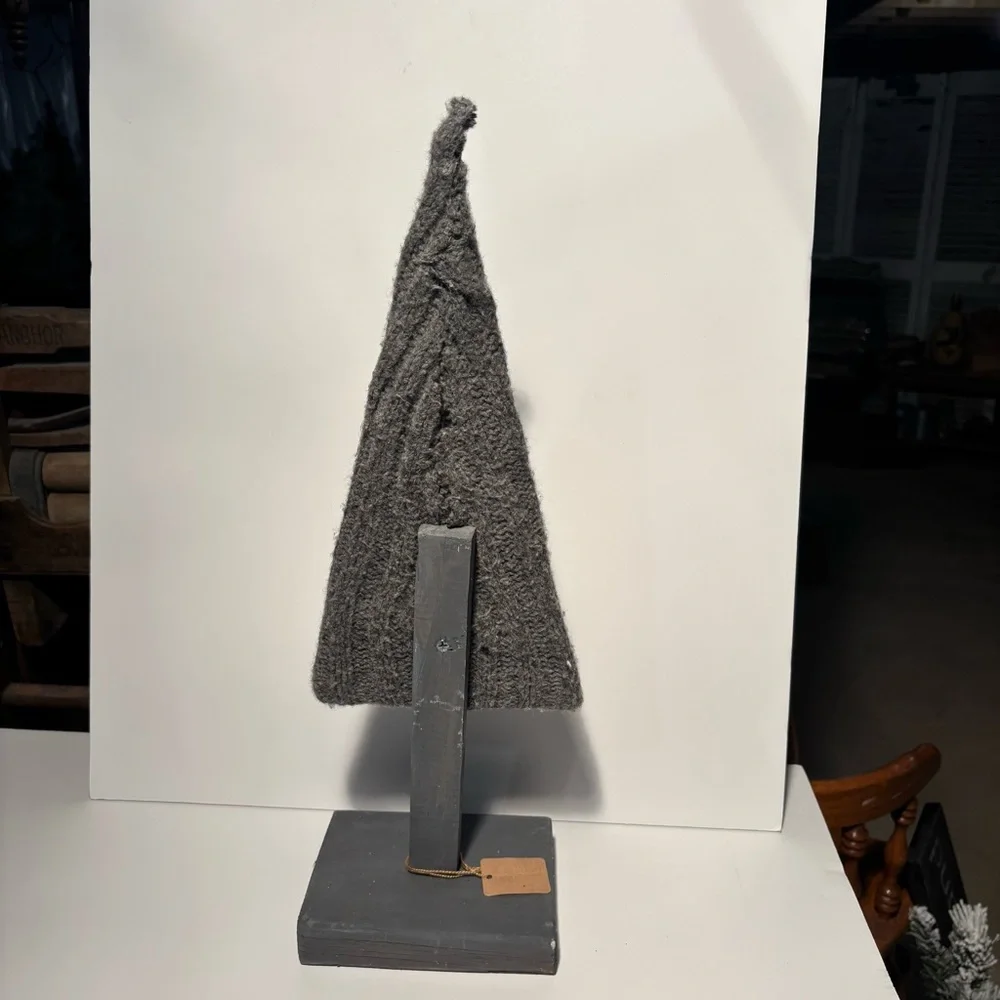 Handmade Christmas Tree Decor w/ Vintage Sweater Fabric And Sparkly Snowflake